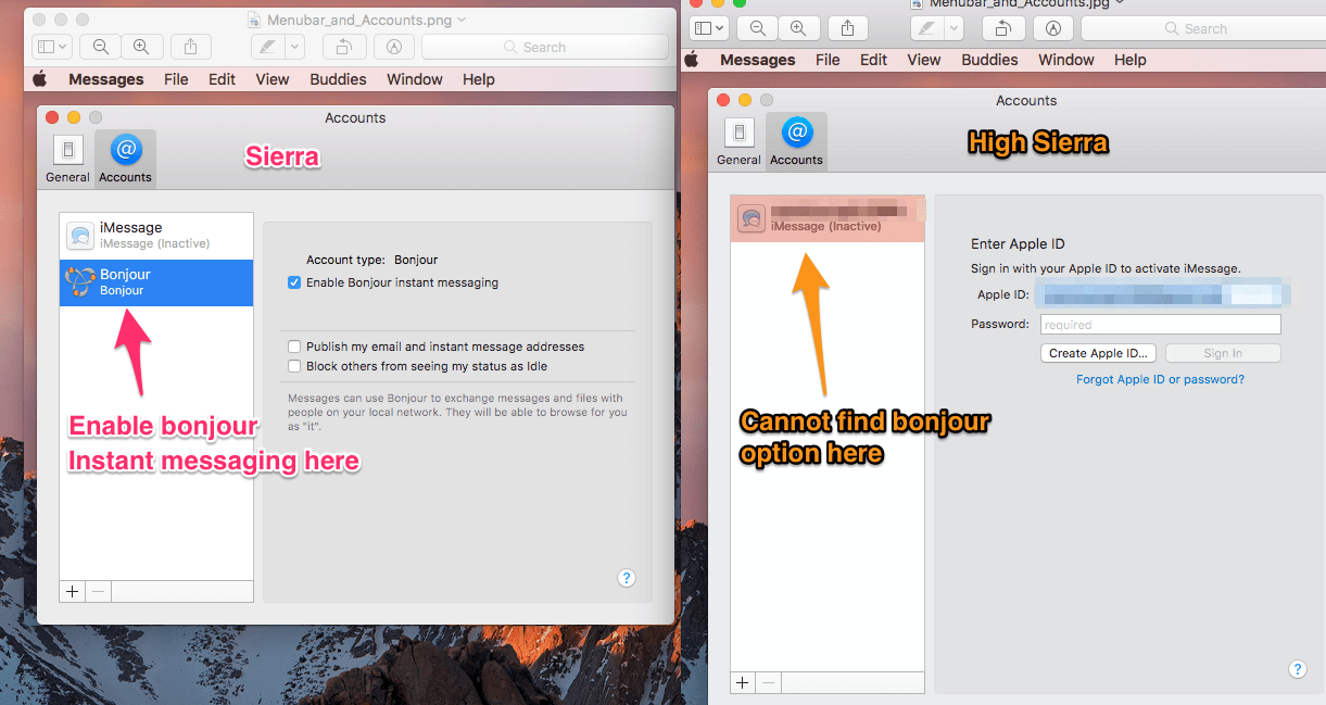 Setup bonjour message Apple Community