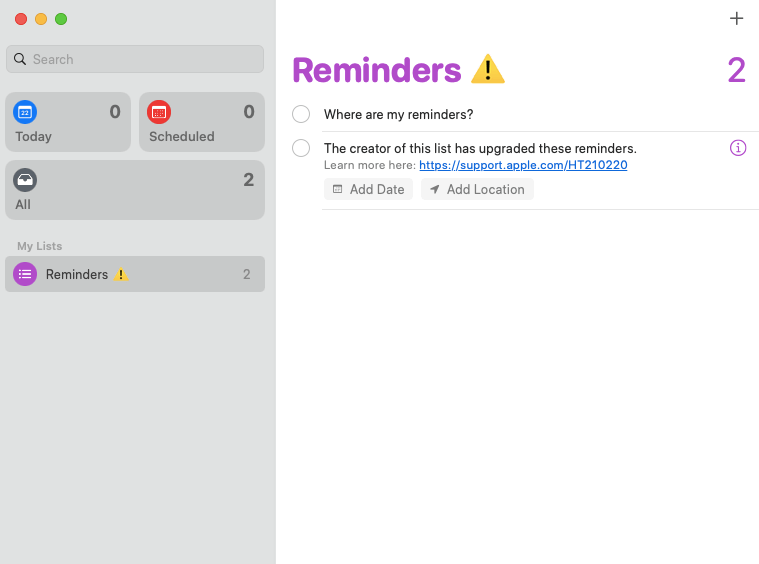 How to upgrade Reminders on Macbook Air Apple Community