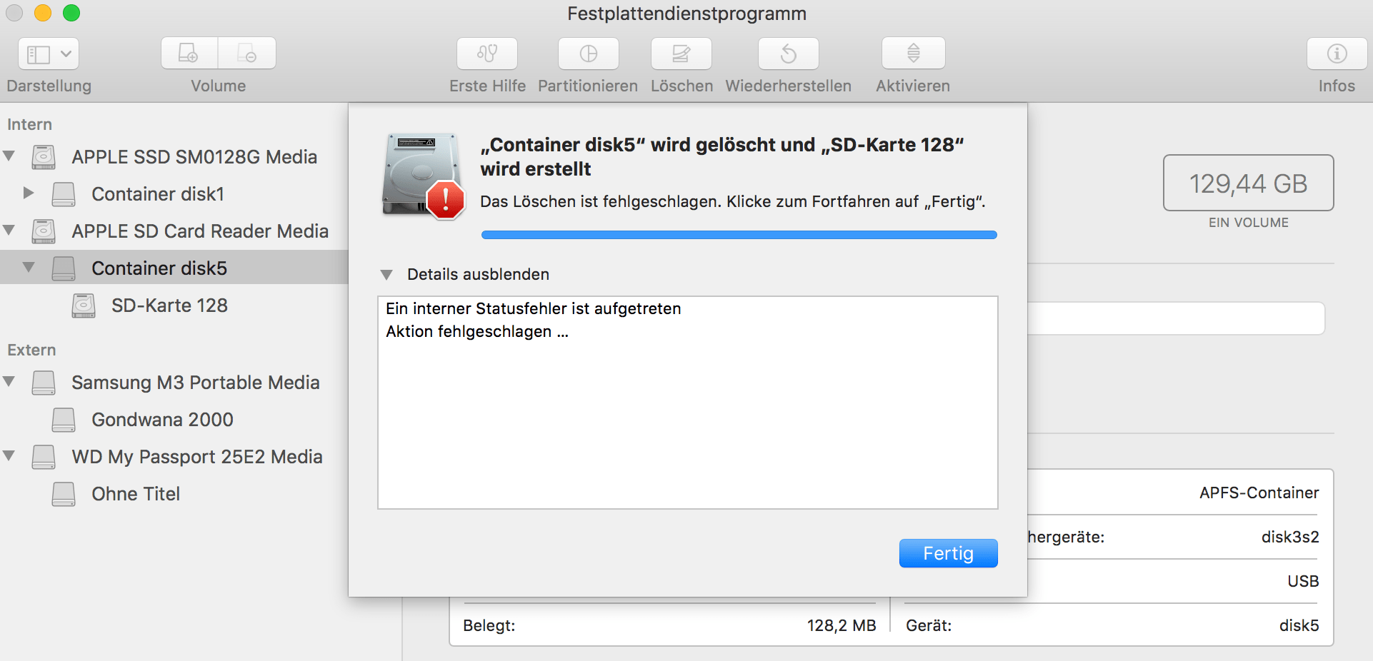 "APFS (encrypt)" of SD card fails Apple Community