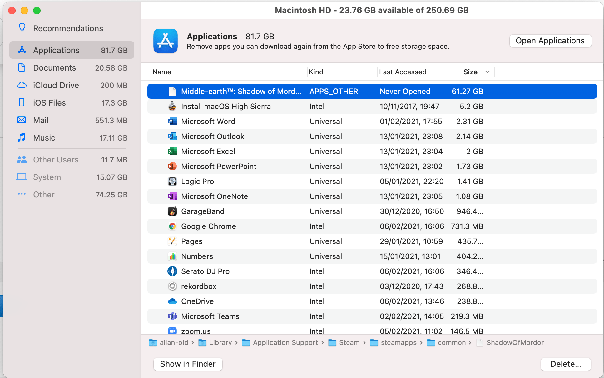 Deleted files still appearing in storage … Apple Community