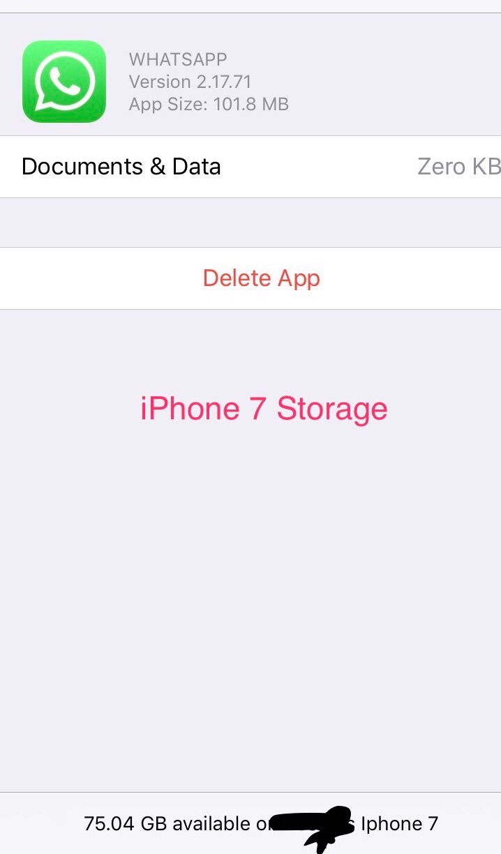 Whatsapp Iphone Storage Zero KB Apple Community