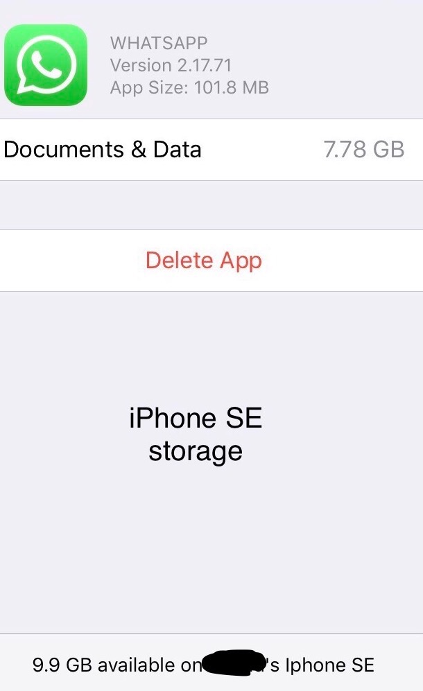 Whatsapp Iphone Storage Zero KB Apple Community