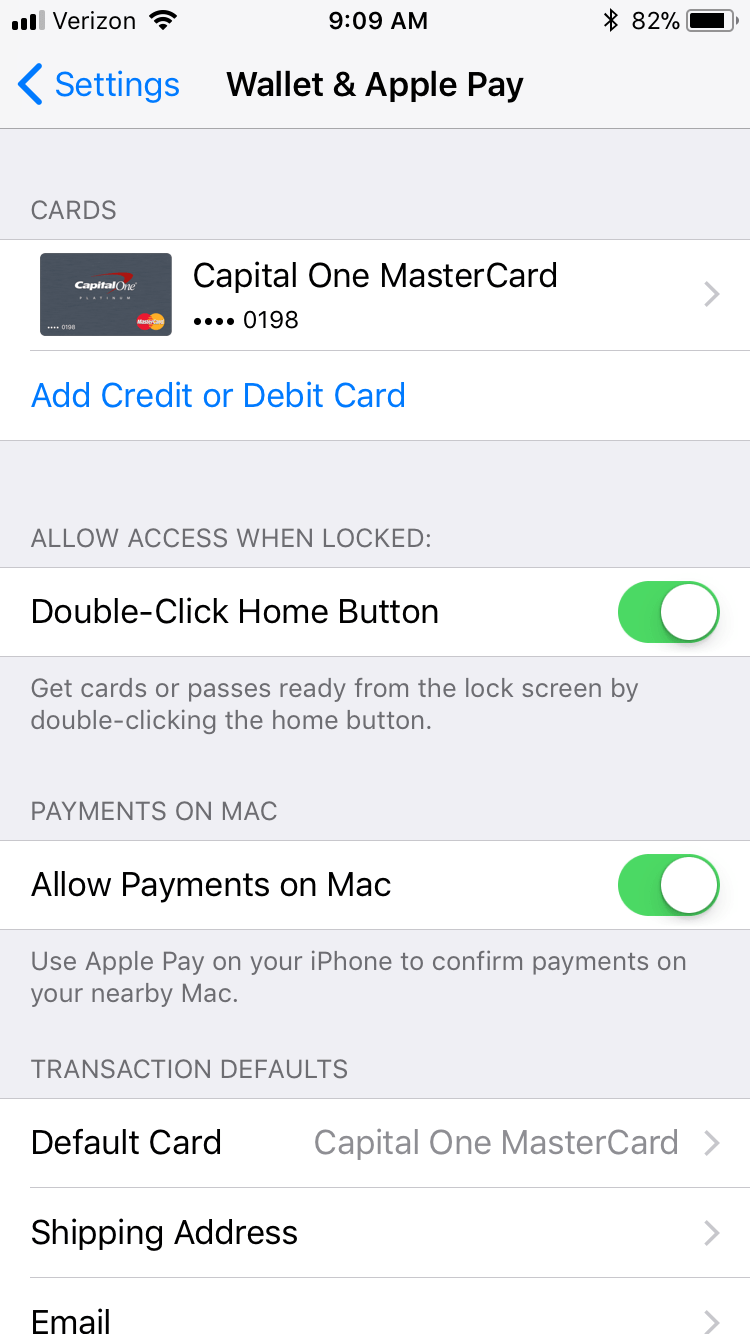 My Apple Pay will not use my default card Apple Community