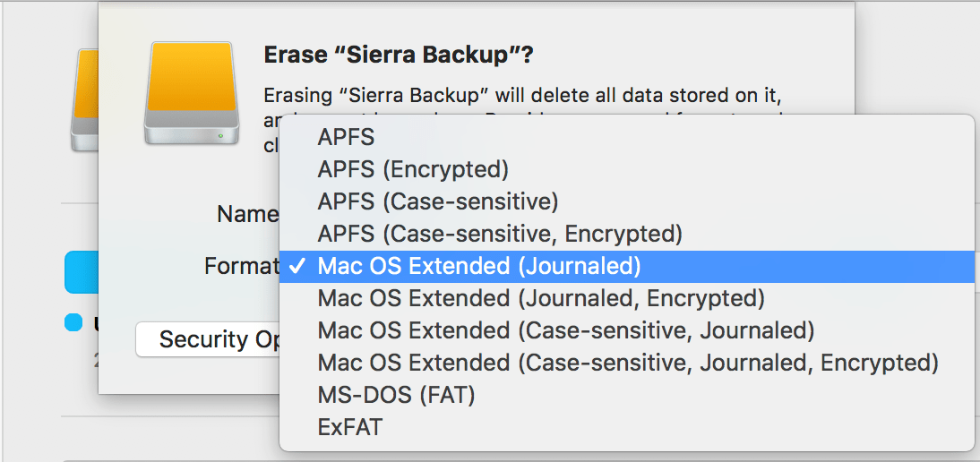 osx sierra. How can I format to Mac OS Ex… Apple Community