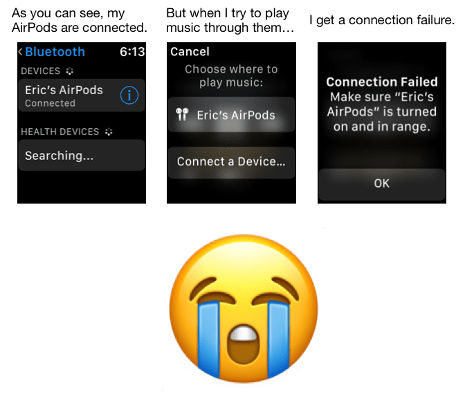 Can't play music through AirPods on Apple… Apple Community