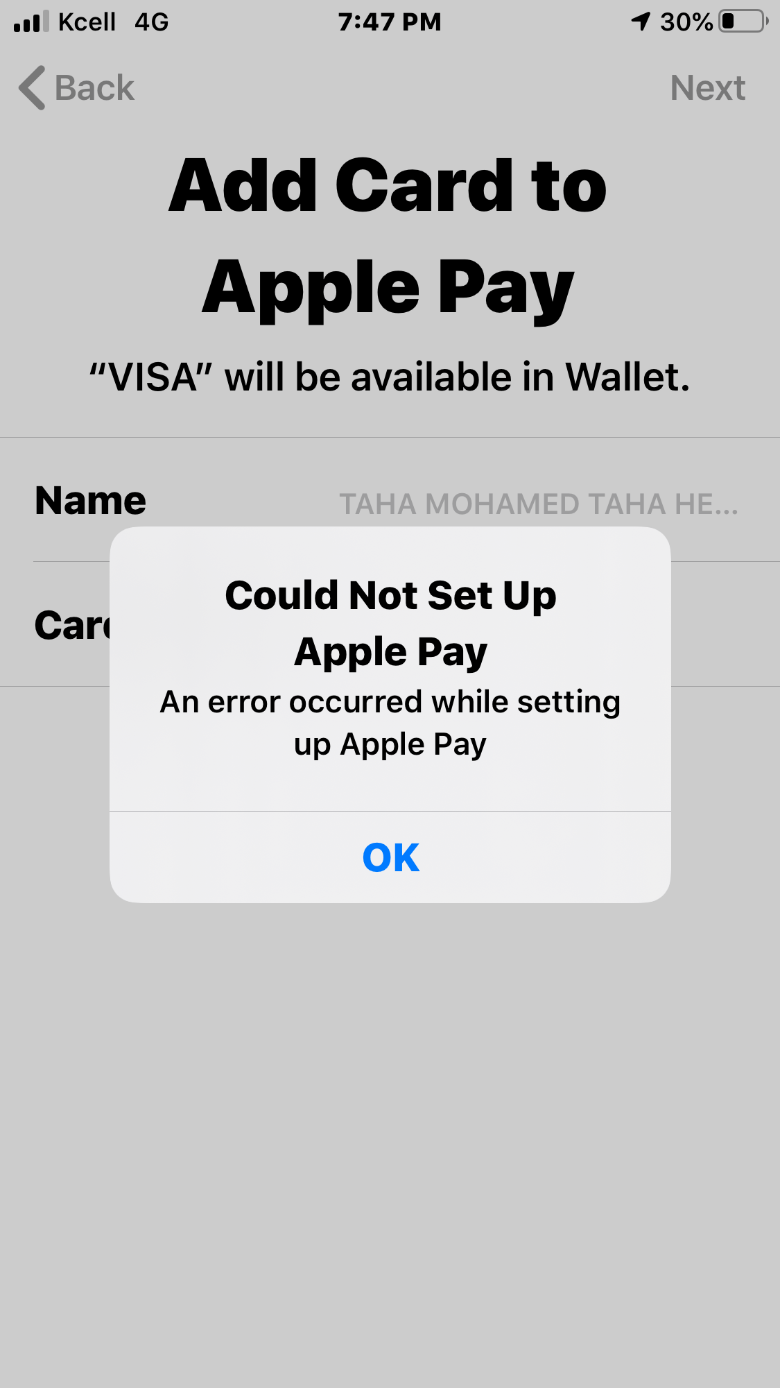 I can’t add card to my wallet because the… Apple Community