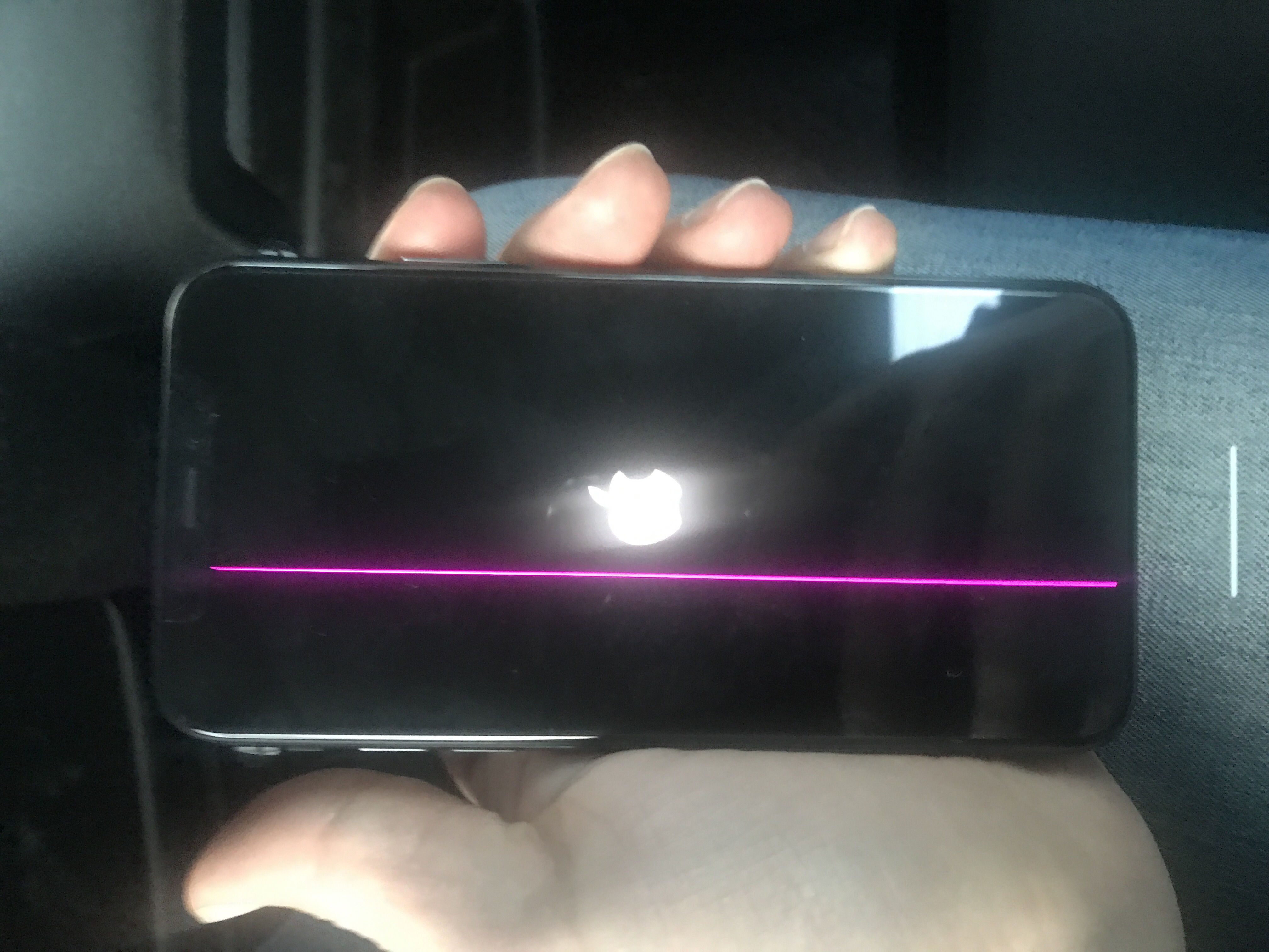 New iphone x screen have purple line and … Apple Community