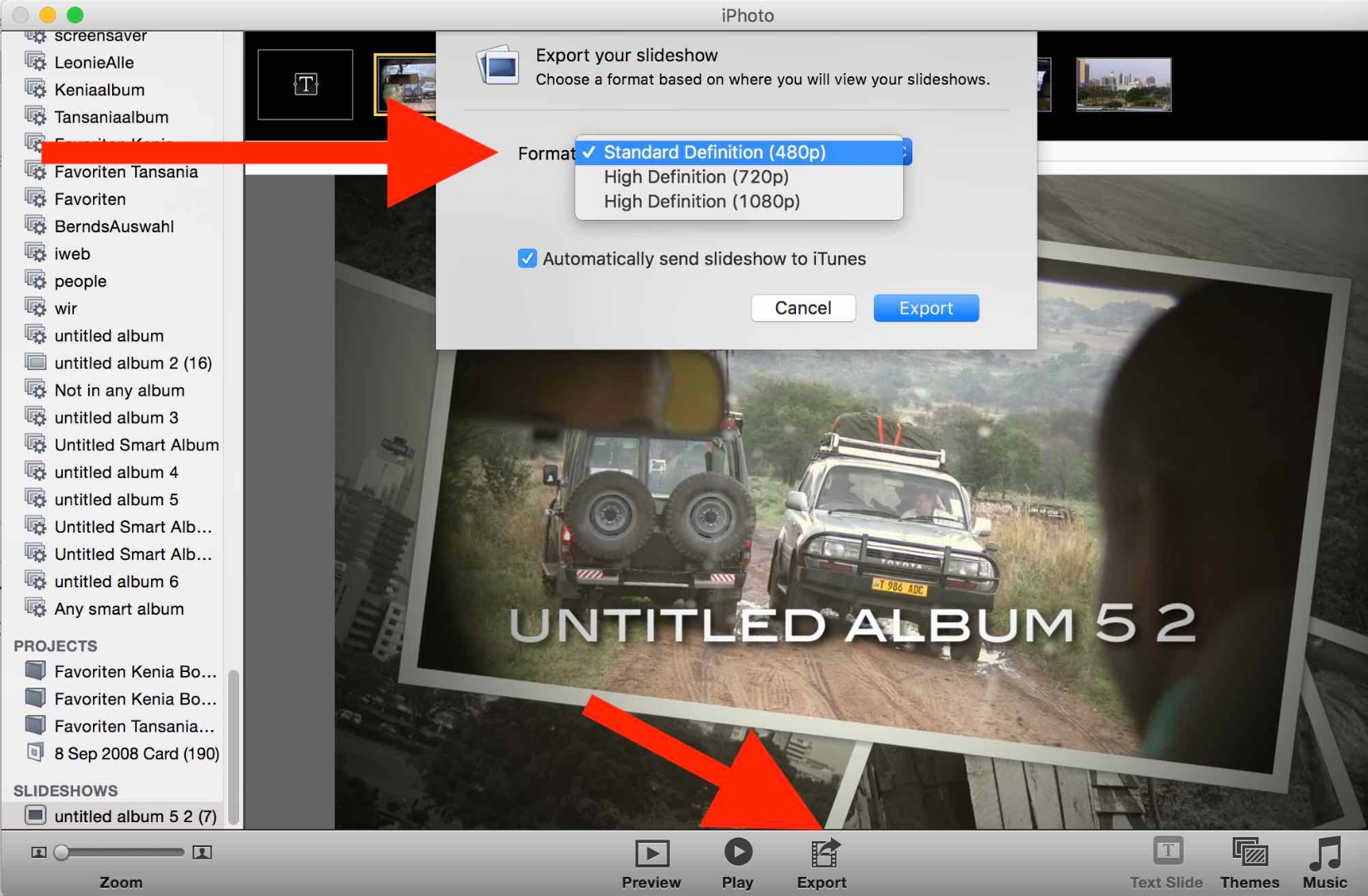 How to save a slideshow from iPhoto to a.… Apple Community