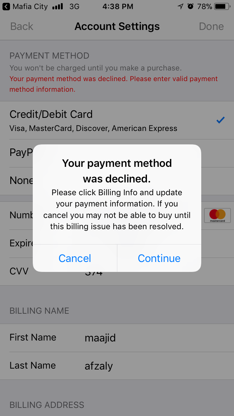 My payment method declined!! Apple Community