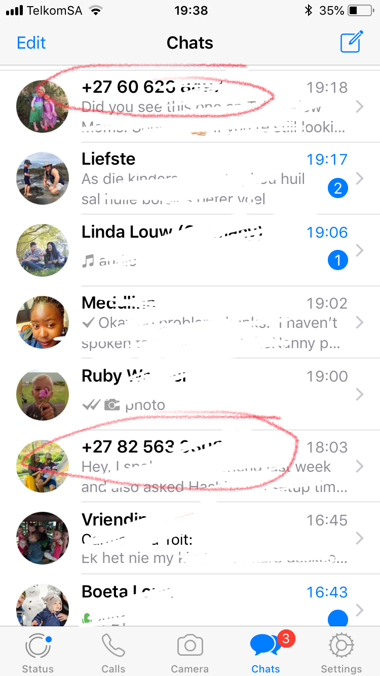 Whatsapp Contact names disappeared Apple Community