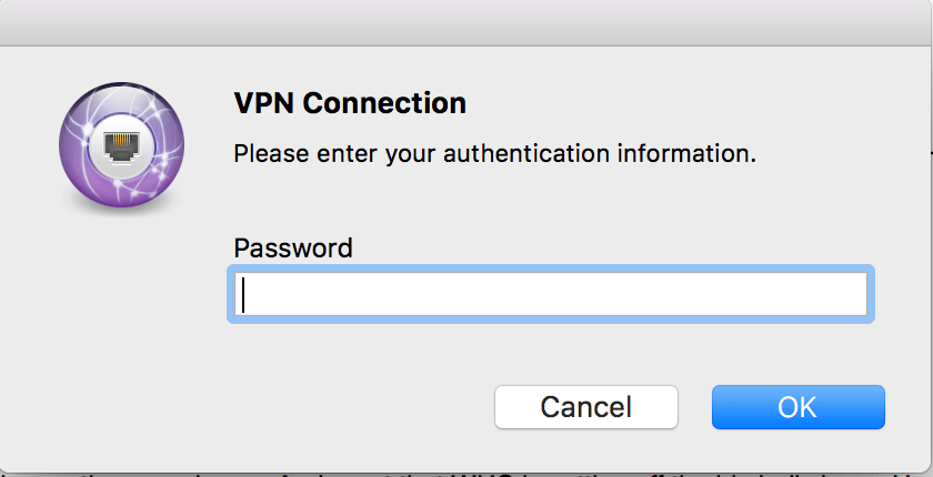 Macbook Vpn Connection Please Enter Your Authentication Information