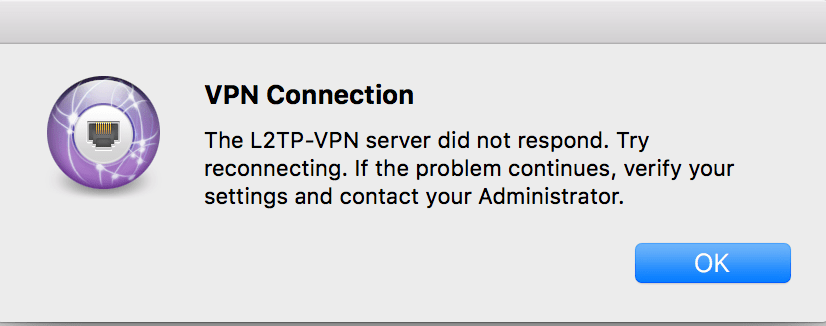 macOS The L2TPVPN server did not respond Apple Community