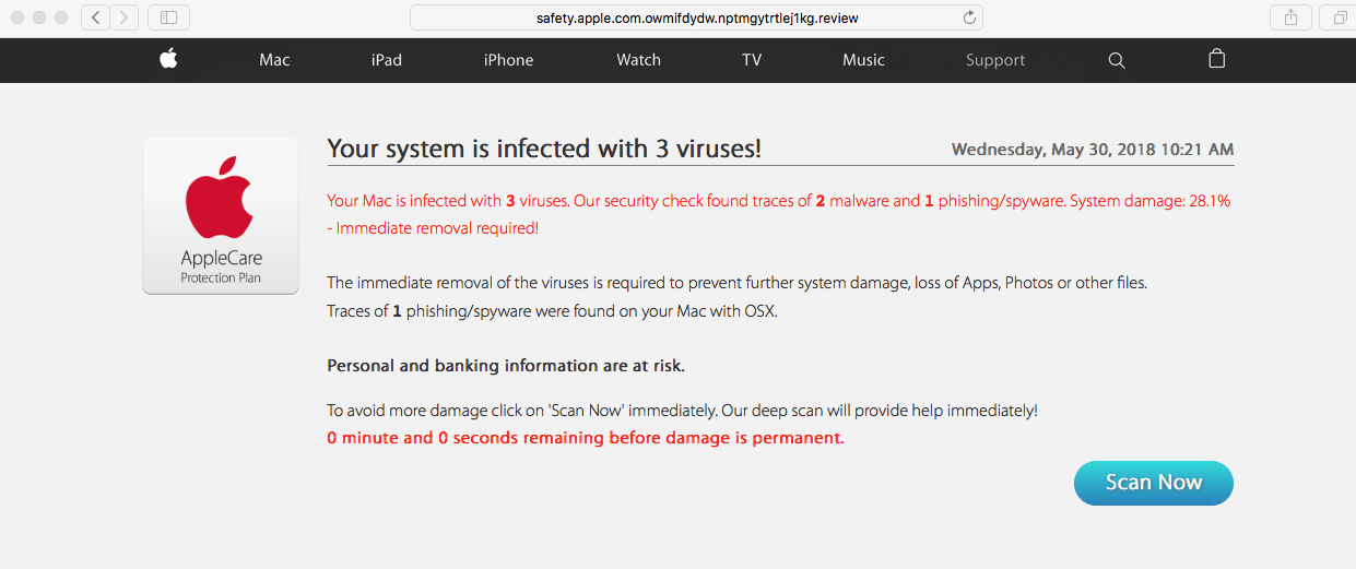 Virus scan scam? Apple Community