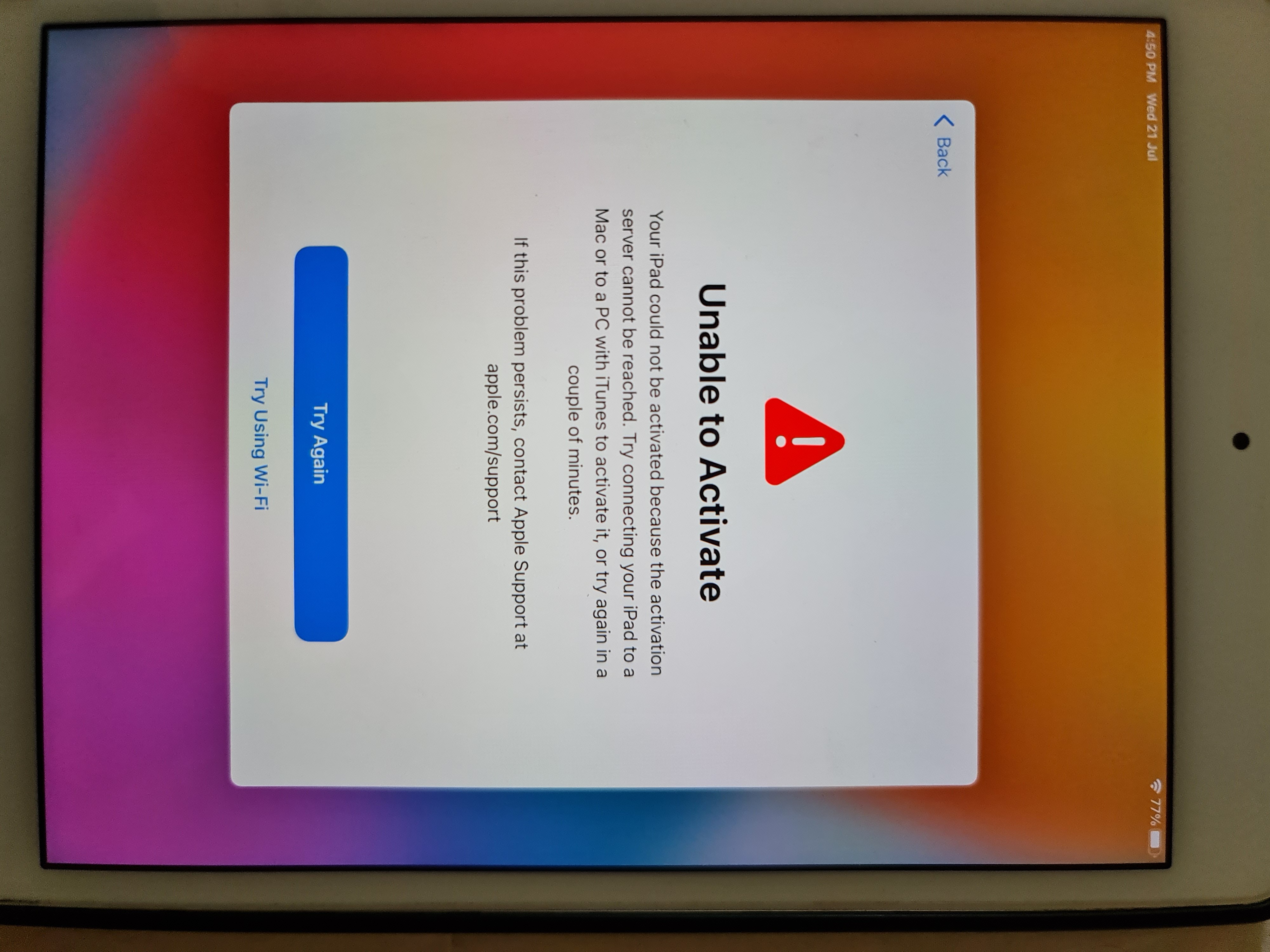 Unable to activate iPad mini 4 Apple Community