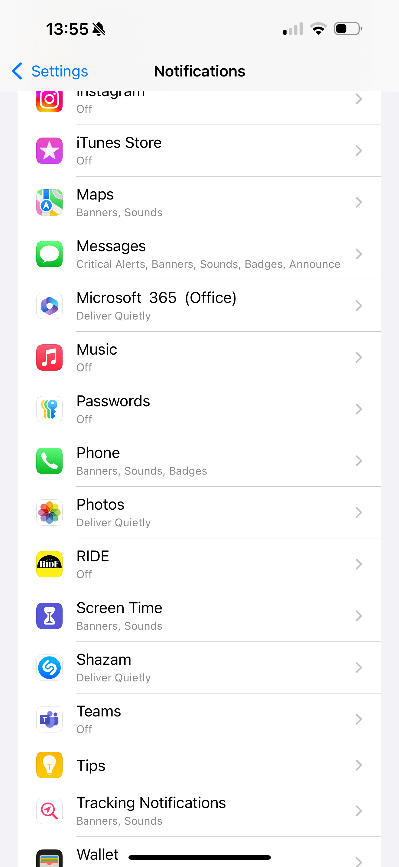 No option to adjust notifications for Out… Apple Community