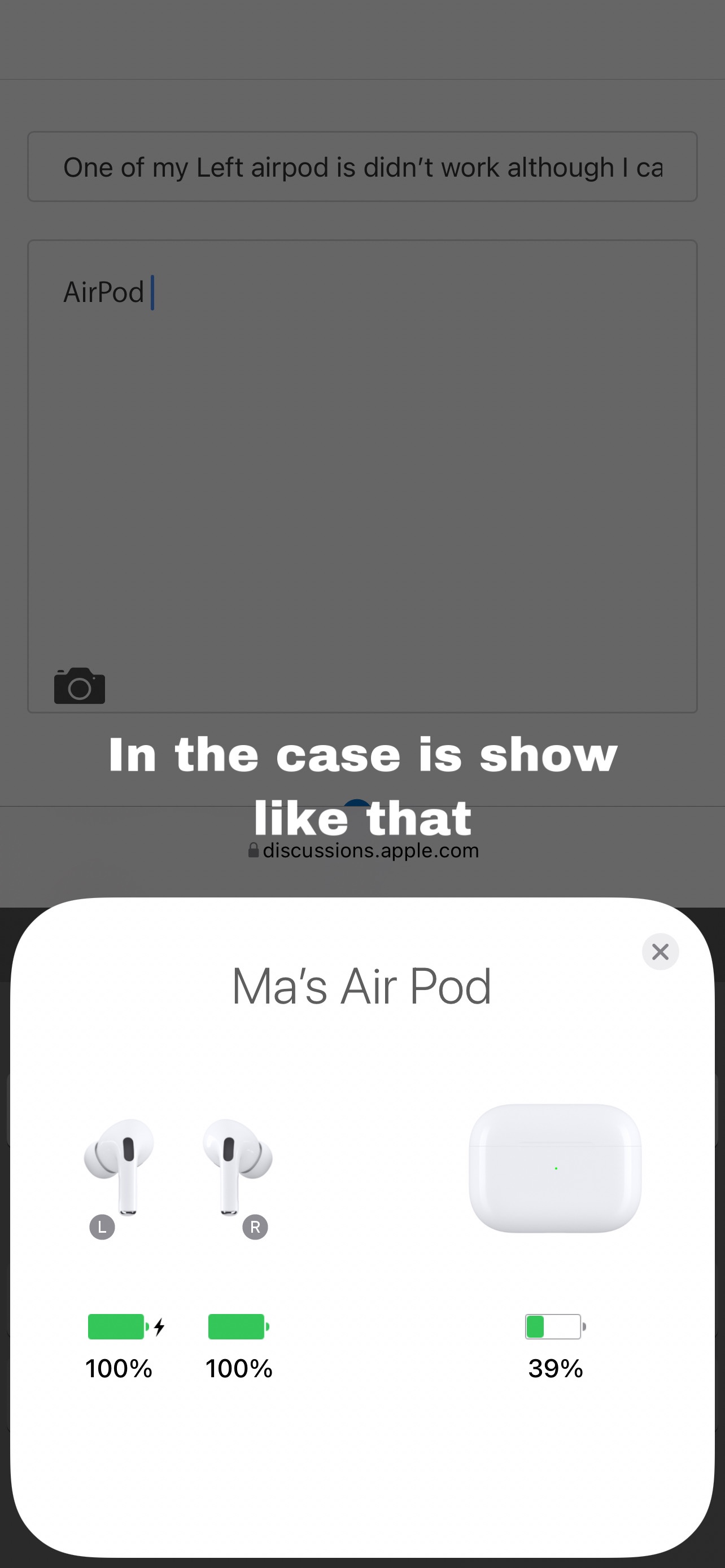 One of my Left airpod is didn’t work alth… Apple Community