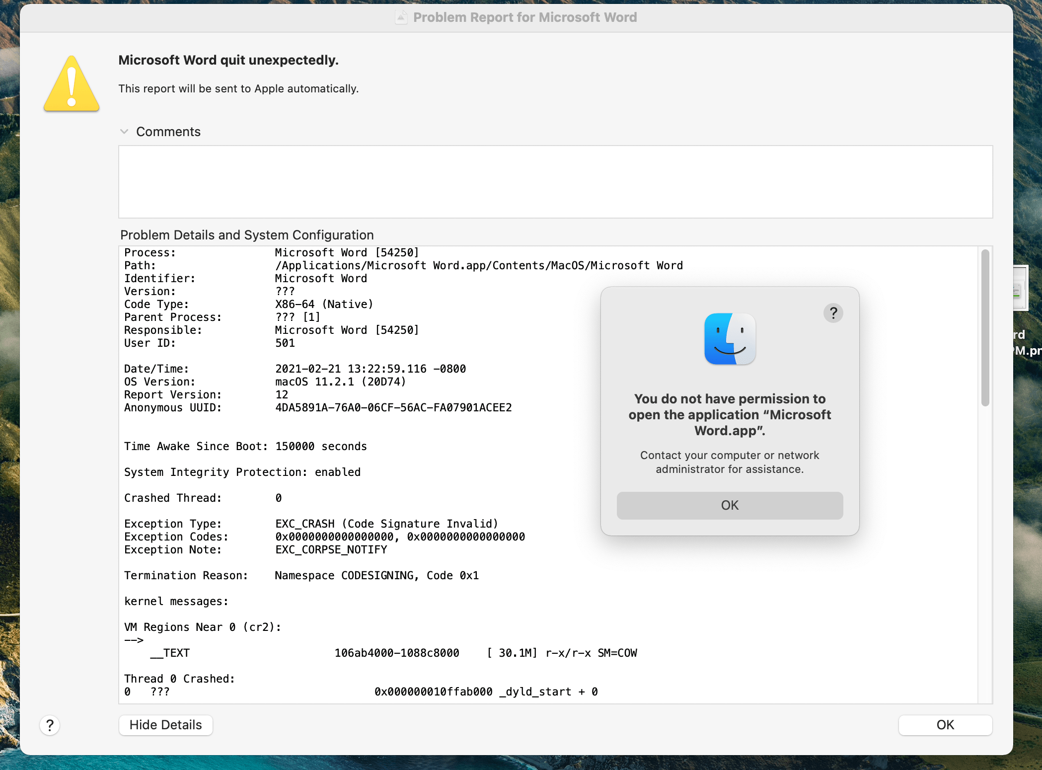 Big Sur Error Message "You do not have … Apple Community