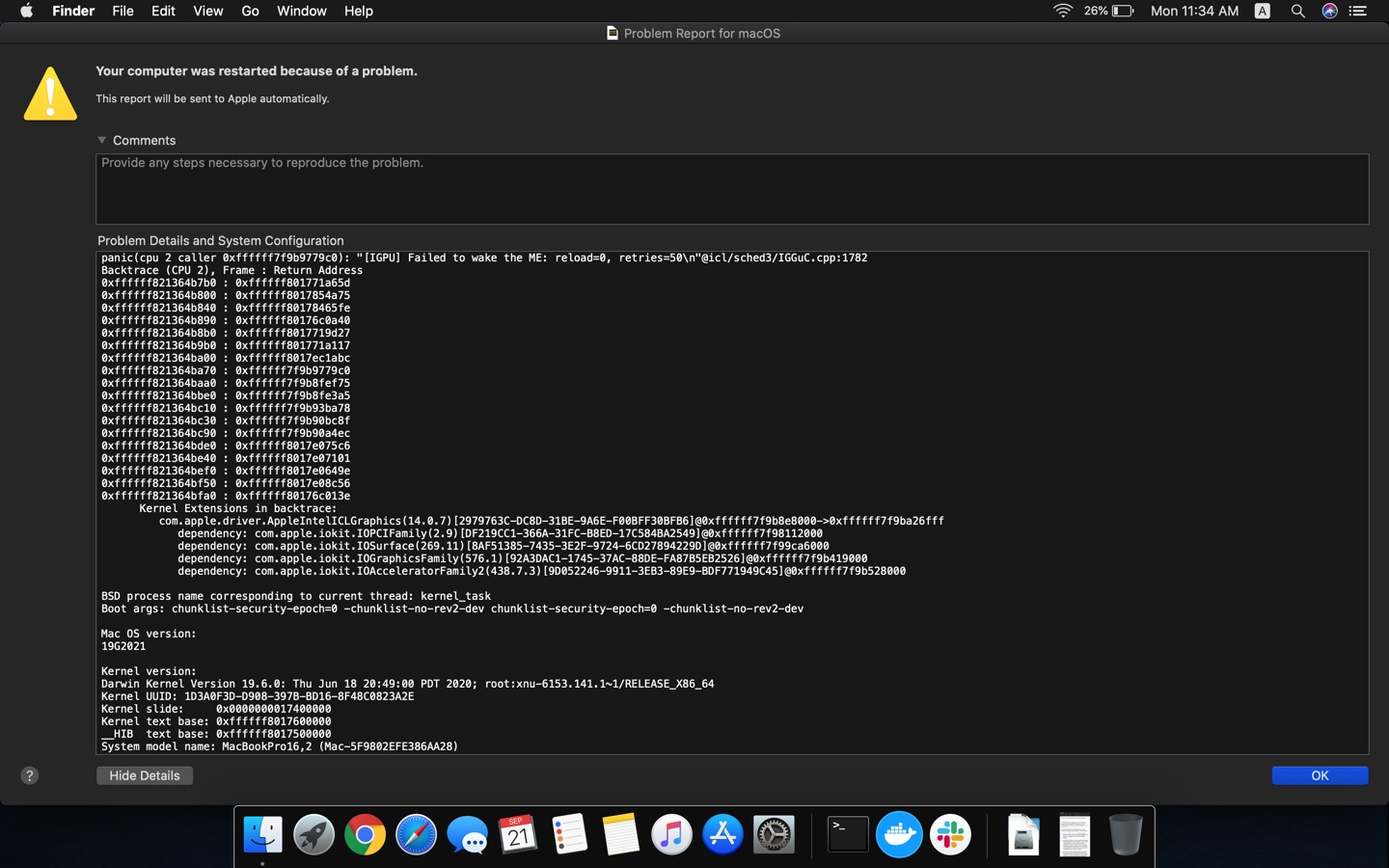 You computer was restarted because of a p… Apple Community