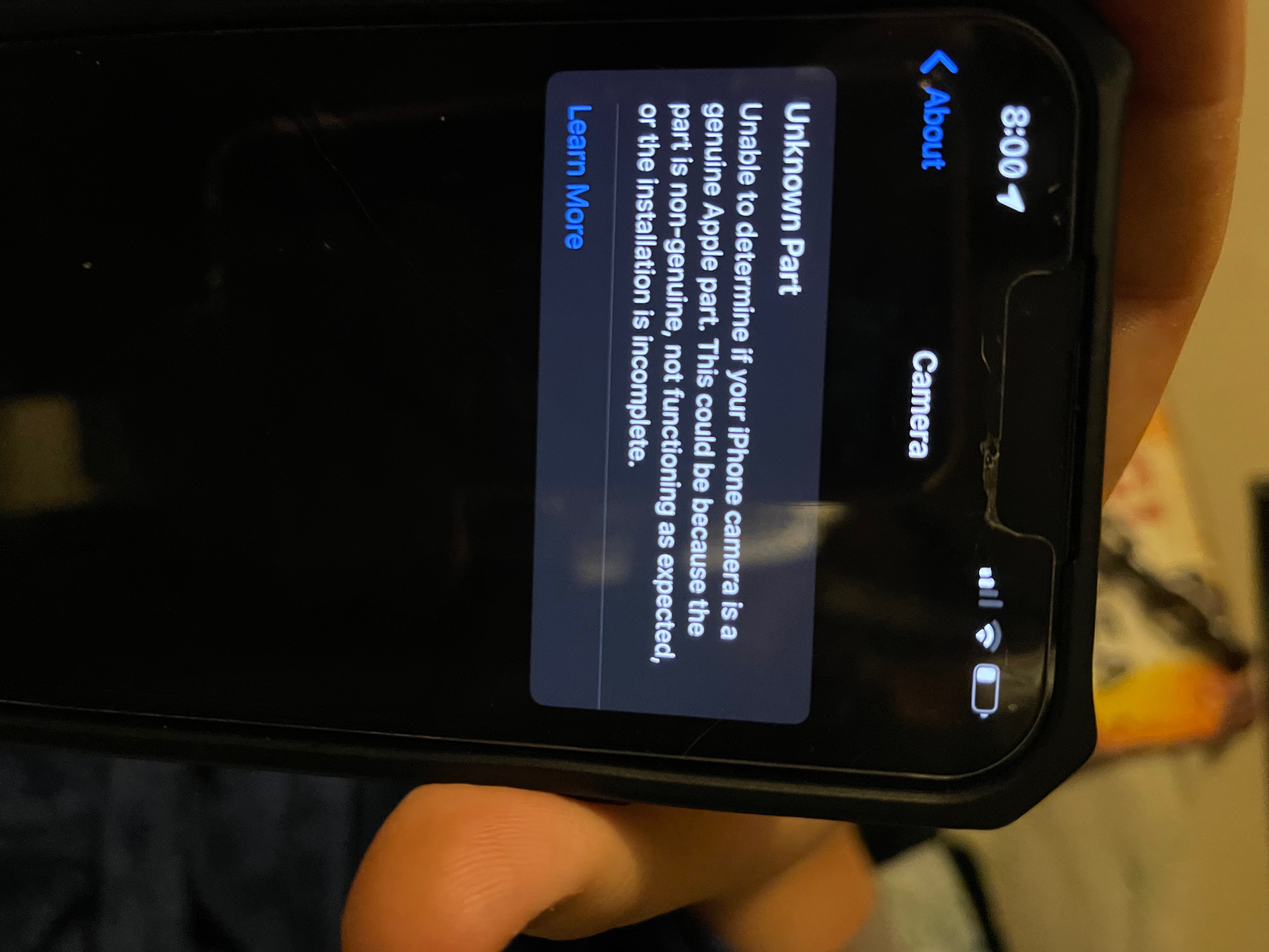 Camera error Apple Community
