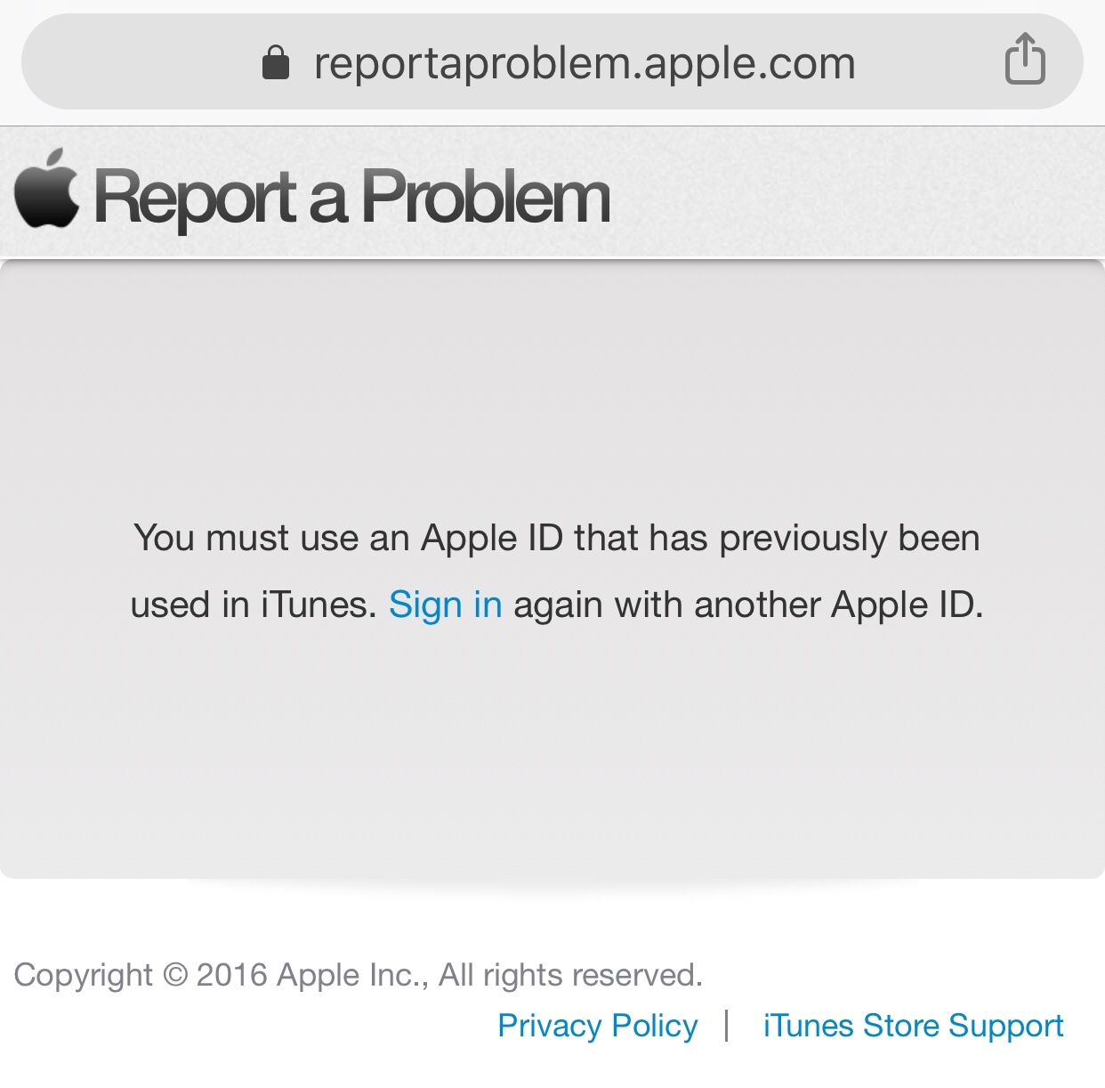 Can’t Report A Problem Apple Community