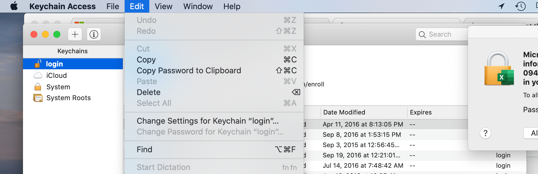 Macos Excel Keeps Asking For Keychain Password rainever