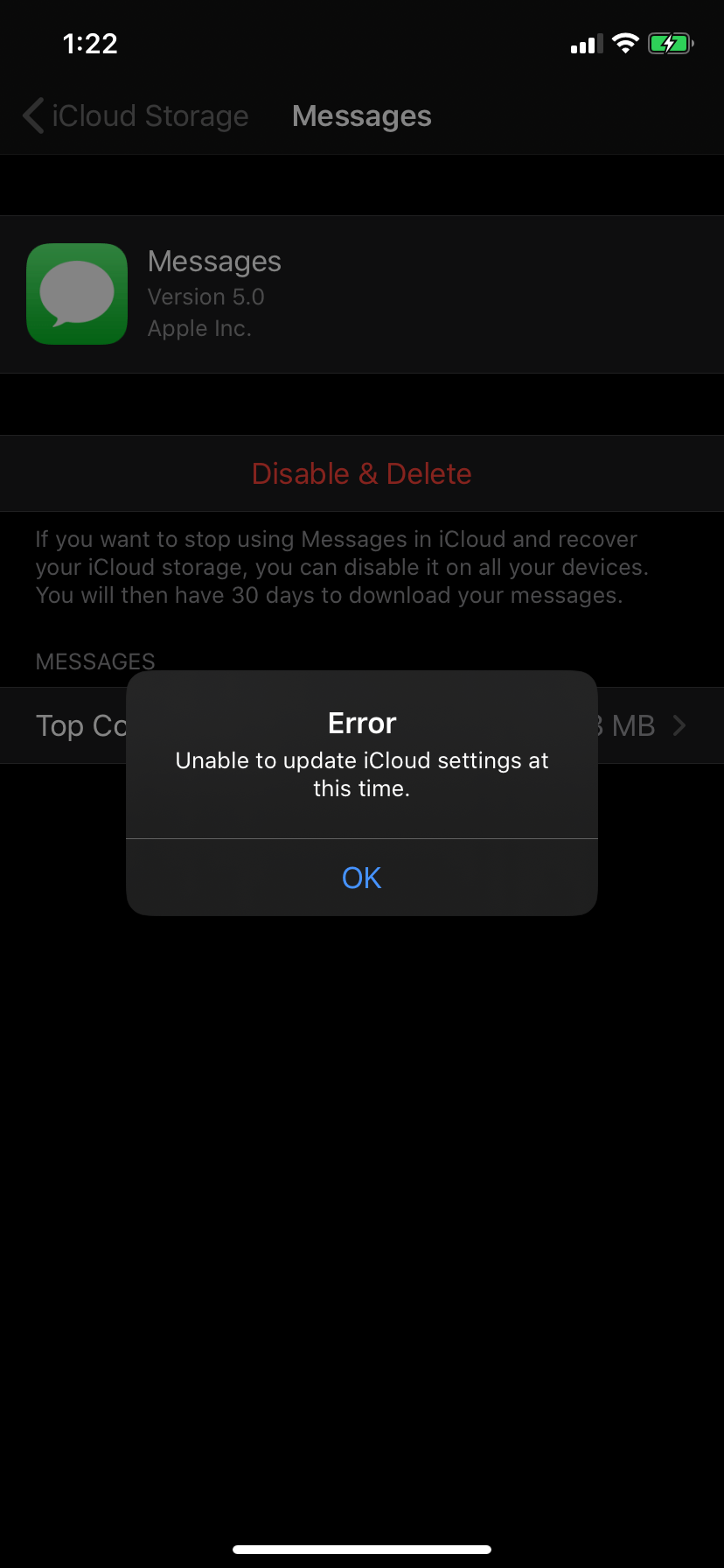 Unable to update iCloud settings at this … Apple Community