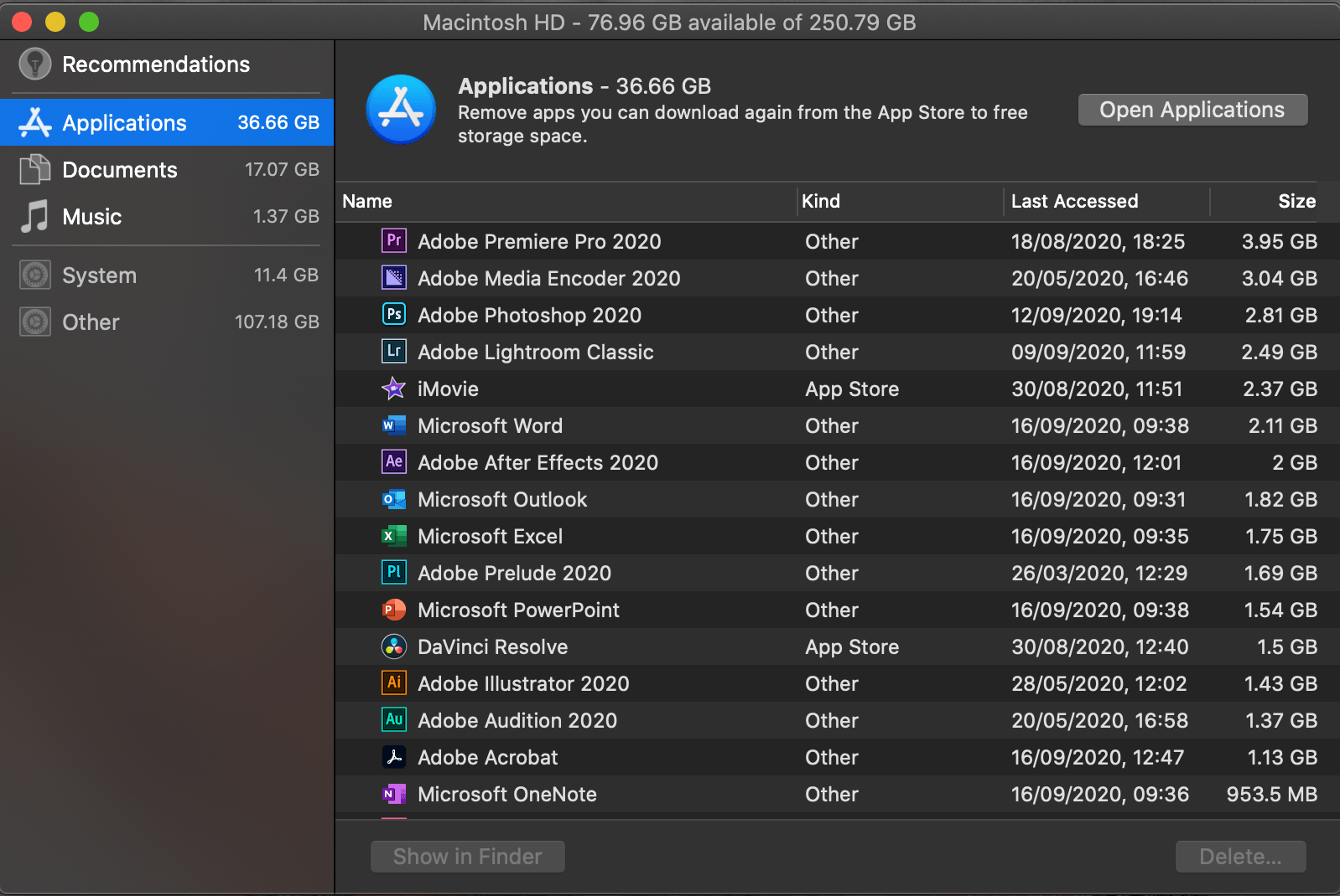 Excessive amount of Other storage Apple Community