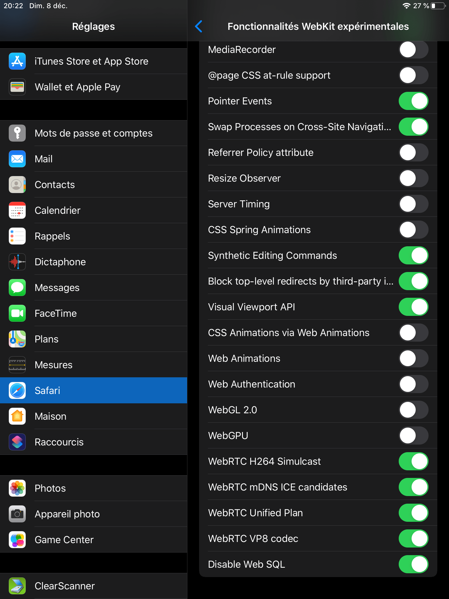 Default setting for webkit safari Apple Community