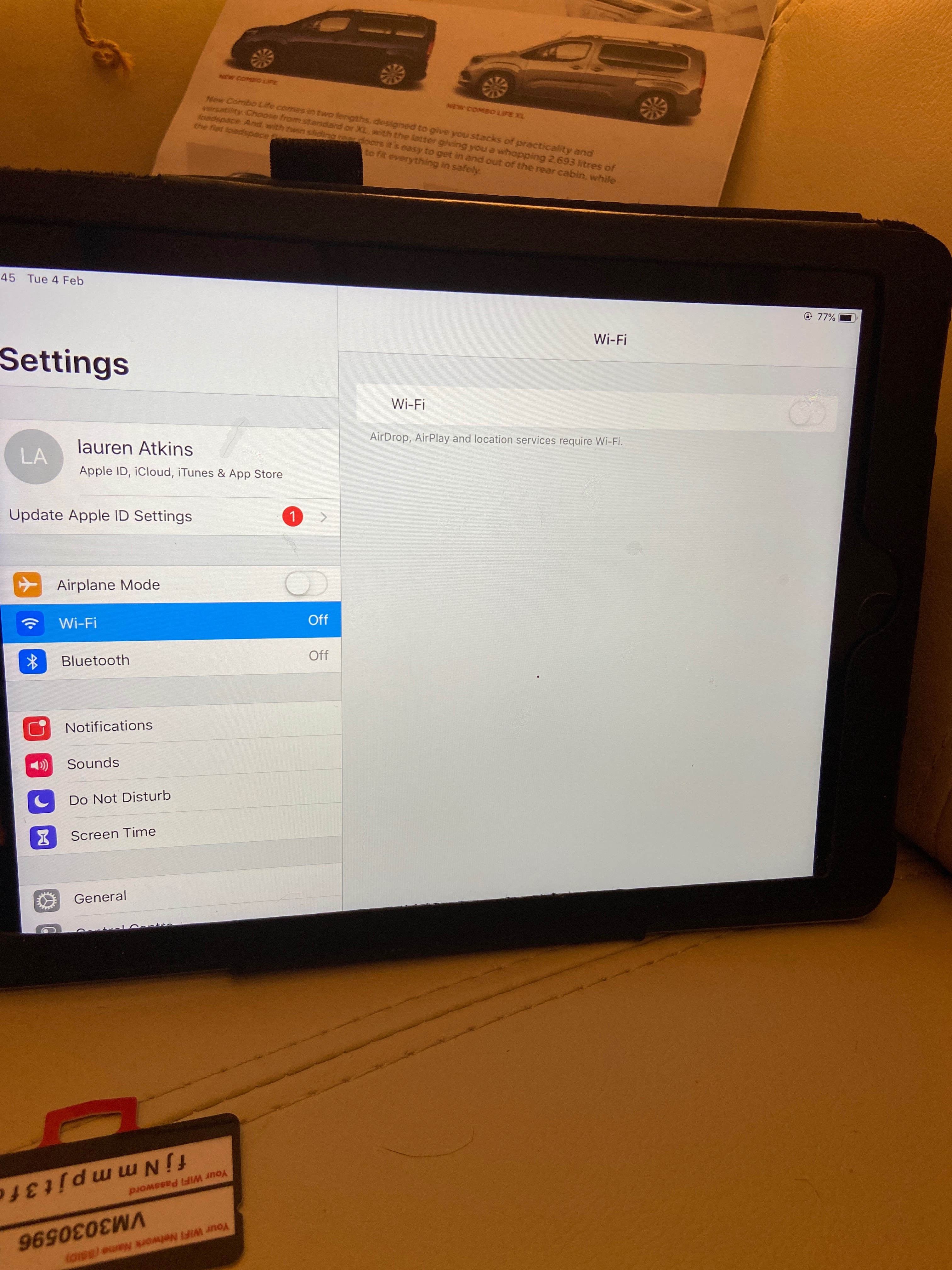My iPad won’t let me turn on WIFI Apple Community