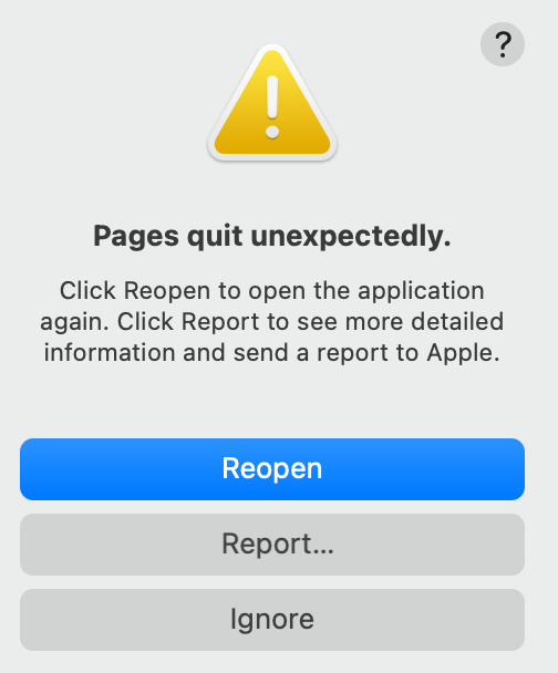 pages quit unexpectly Apple Community