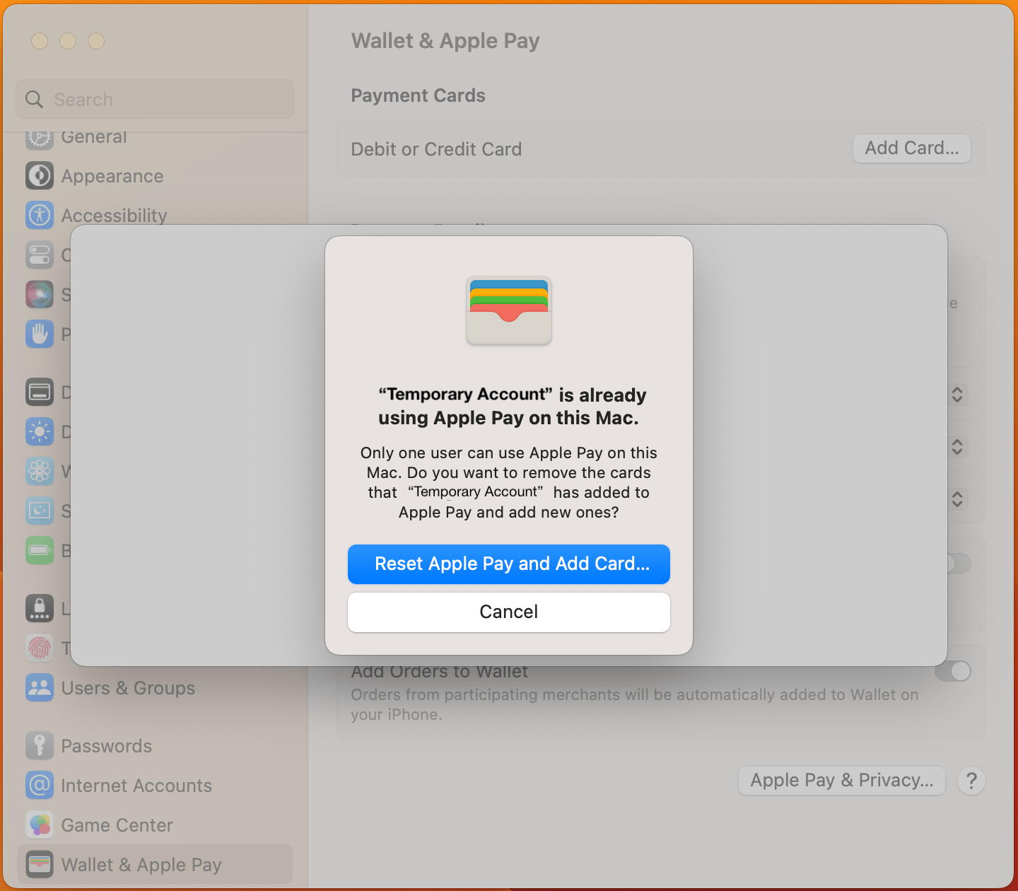 Apple Wallet App in Mac OS, "Card removed… Apple Community