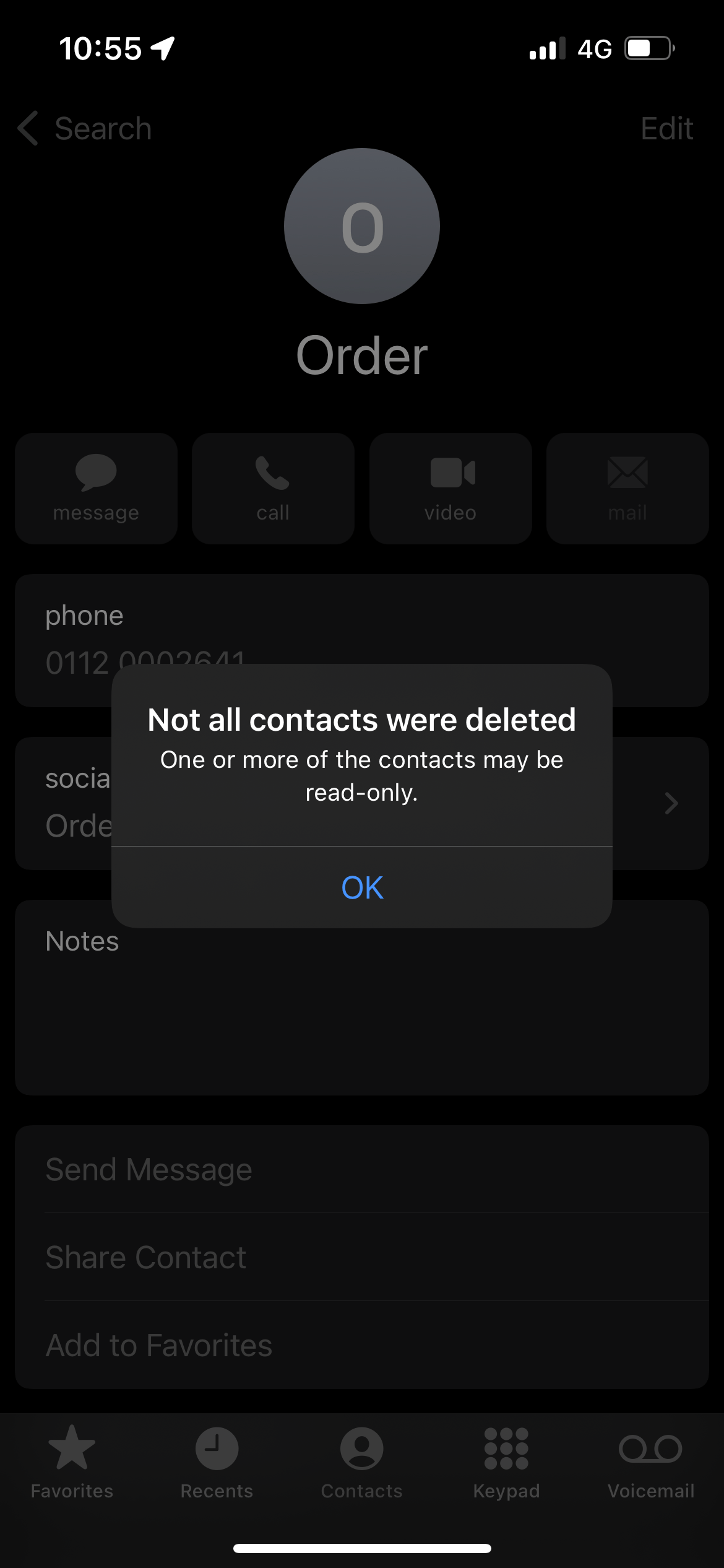 How to delete Readonly Contact on iPhone Apple Community