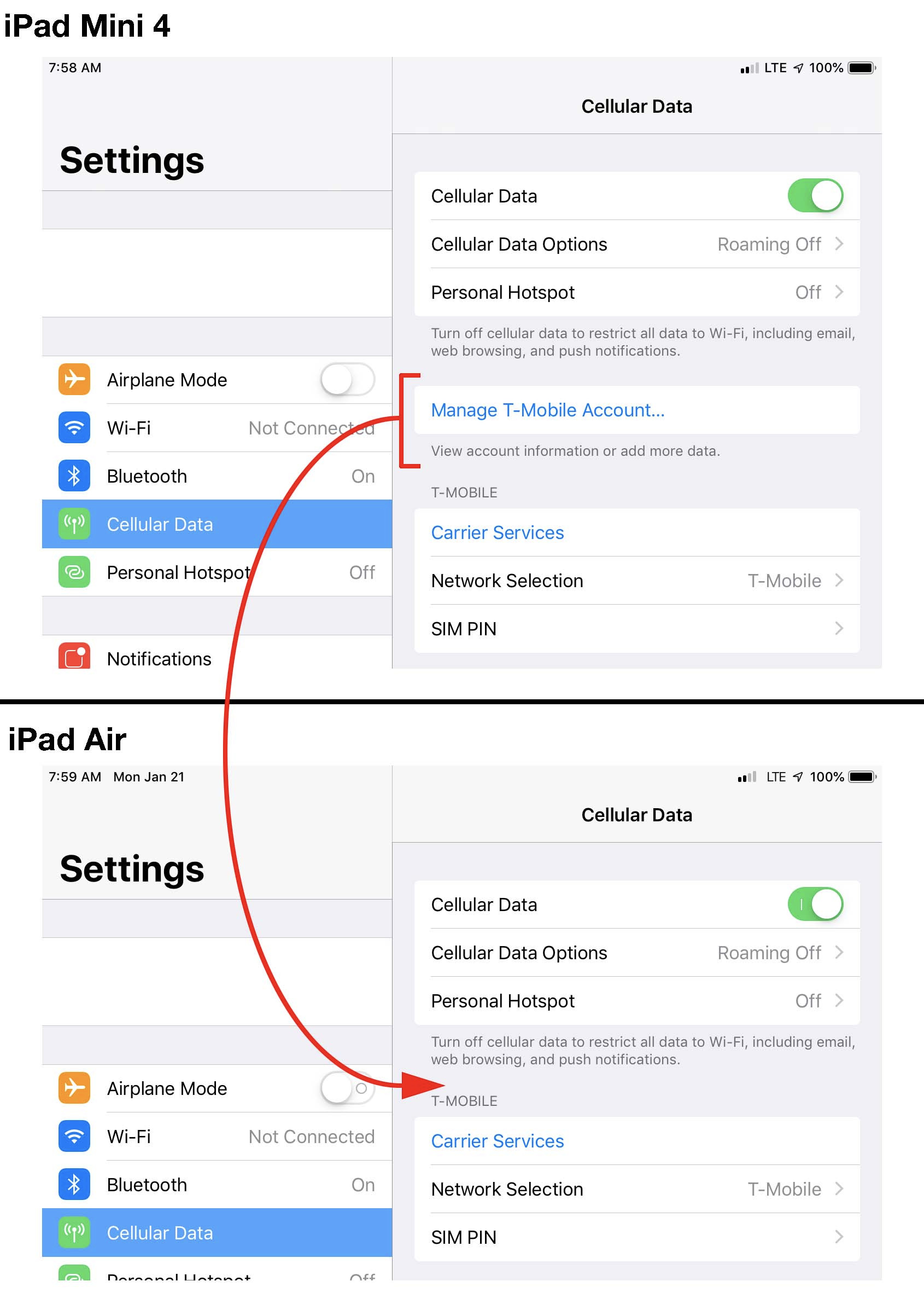 Settings Cellular Data missing Manage… Apple Community