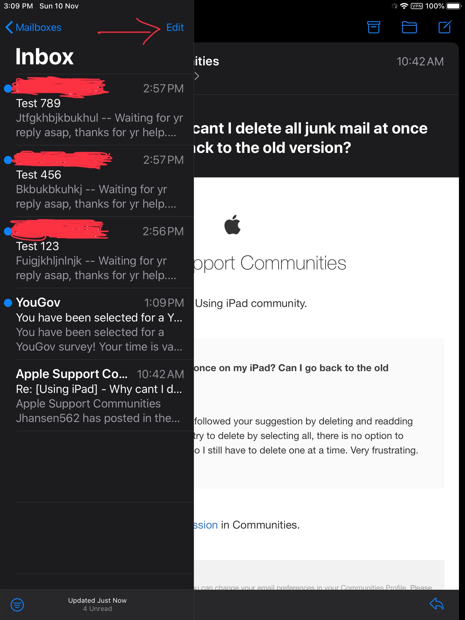 Why cant I delete all junk mail at once o… Apple Community