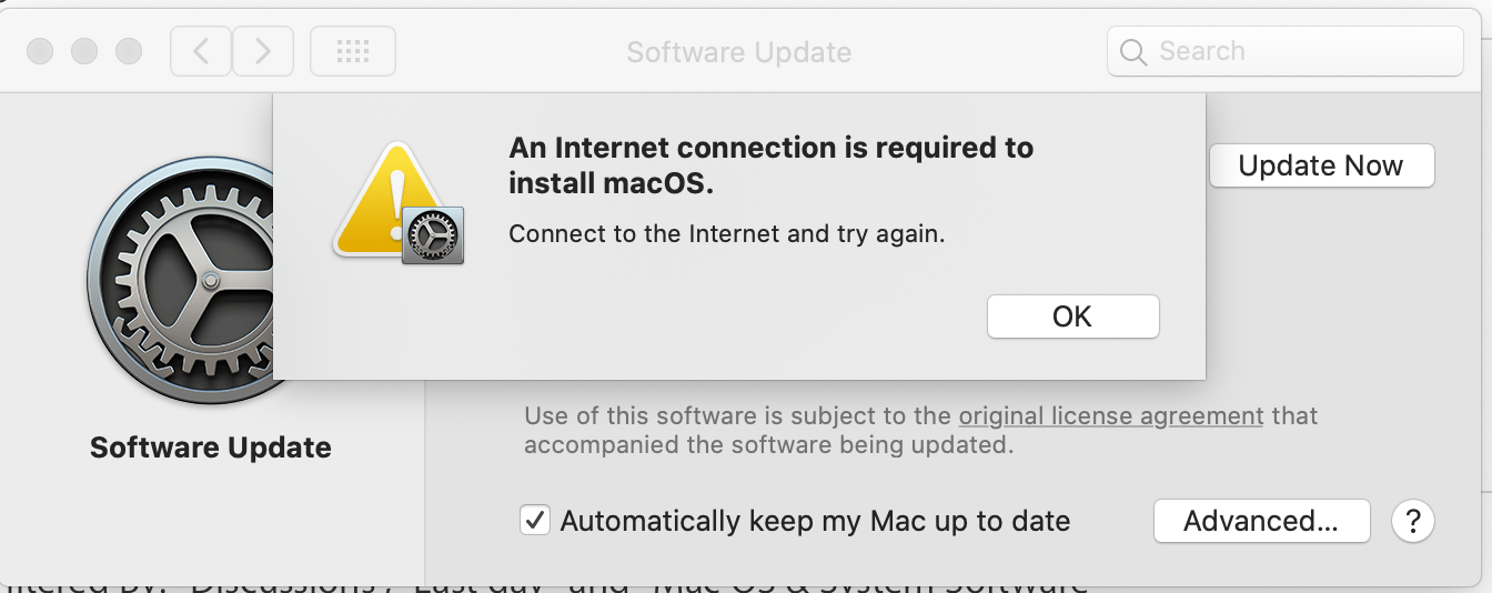 connection required to install m… Apple Community
