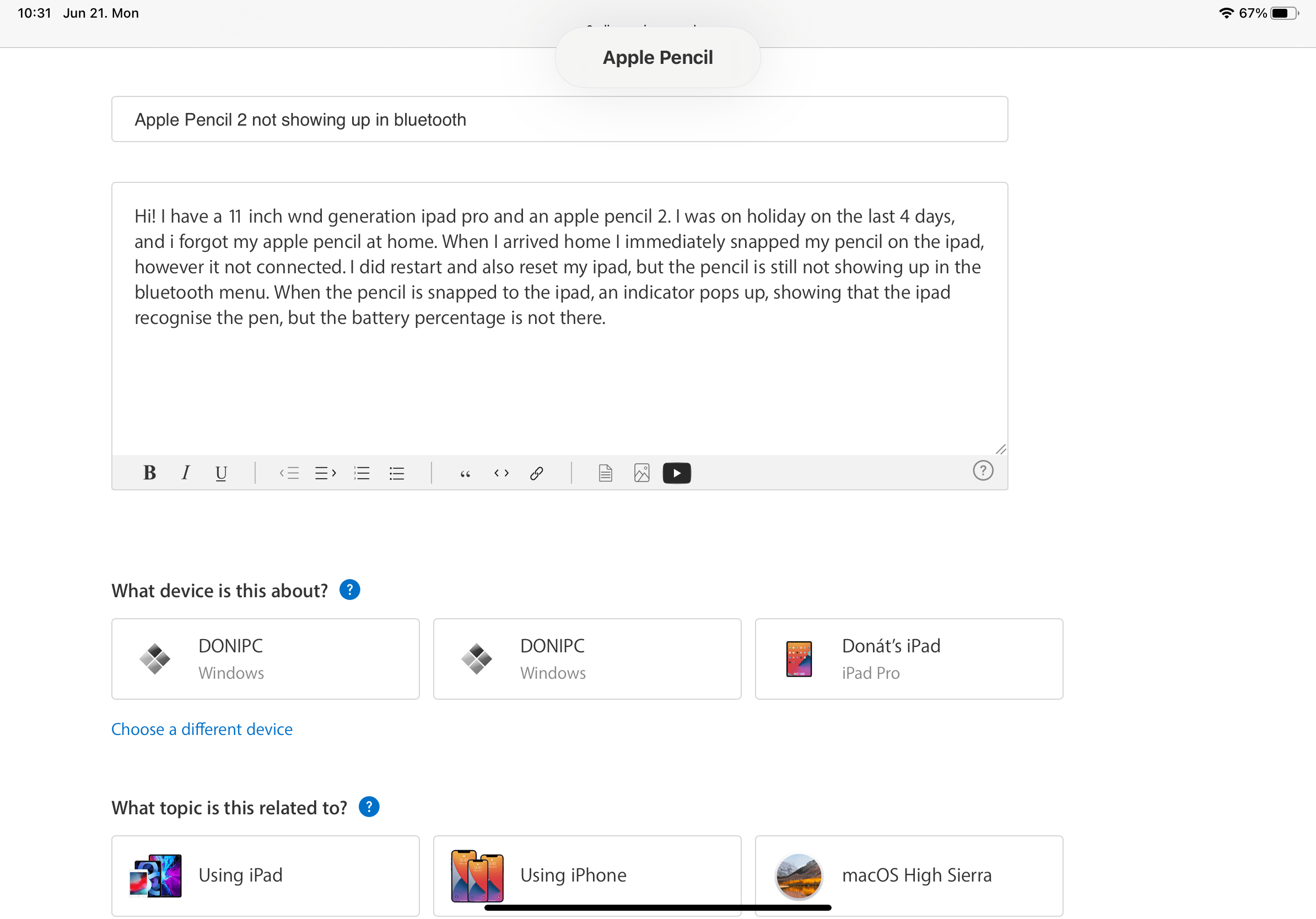 Apple Pencil 2 not showing up in bluetooth - Apple Community
