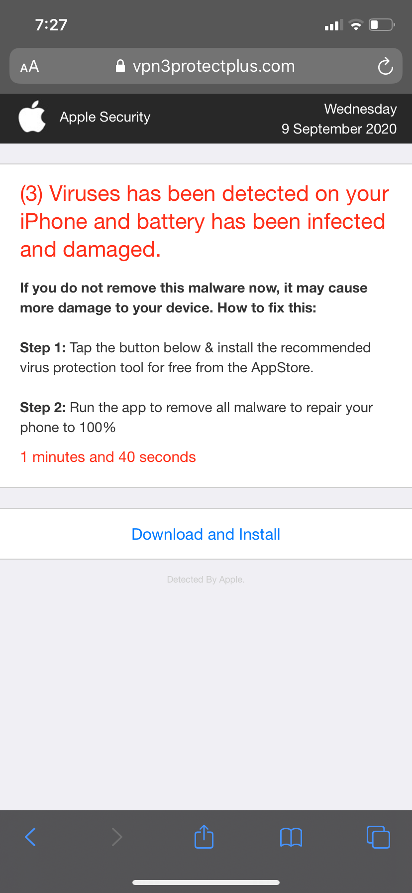 Fake virus warning? Apple Community