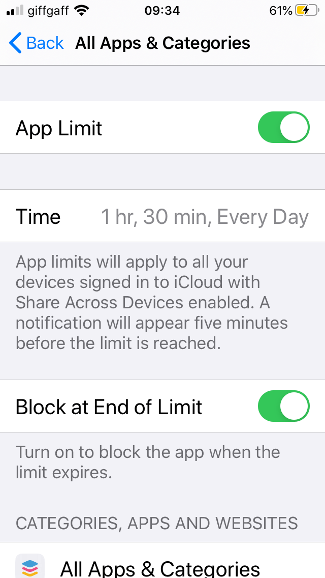 How to remove the "ignore limit" button o… Apple Community