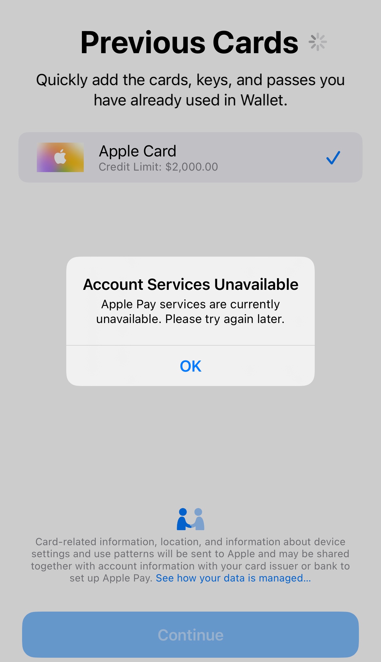 Apple card on My Wallet? Apple Community