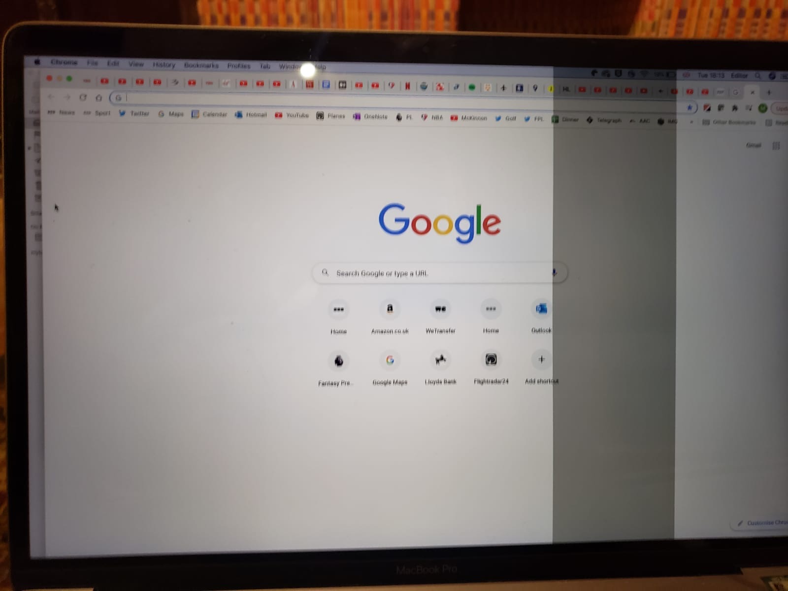 Partial grey screen Apple Community