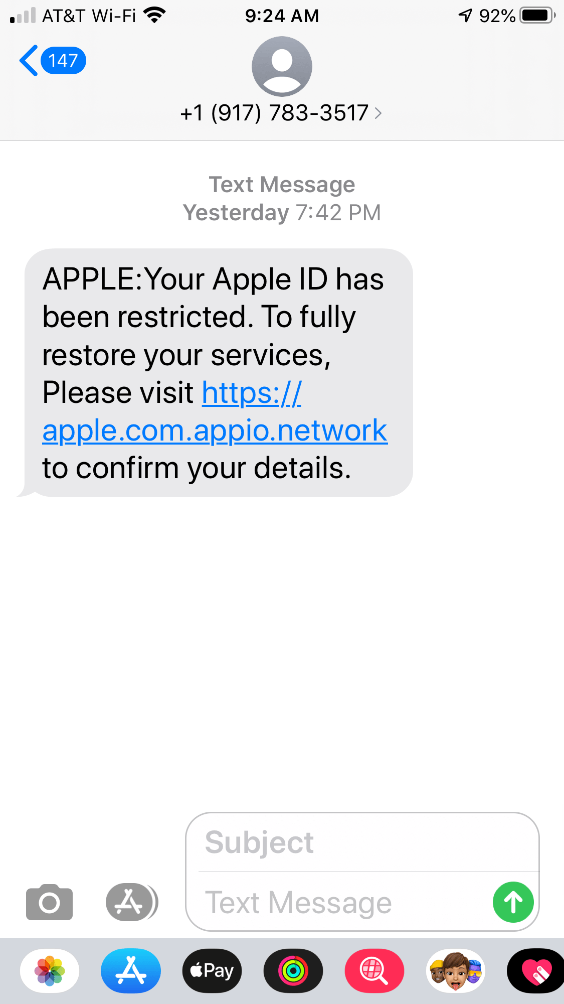 I received a security notification Apple Community