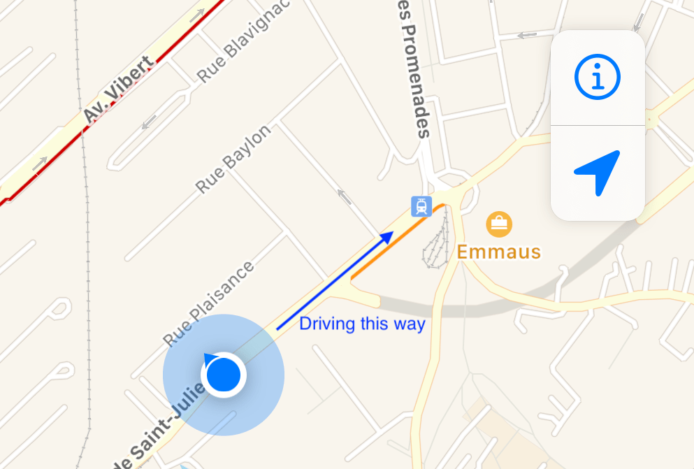 What is the Maps blue arrow perpendicular… Apple Community