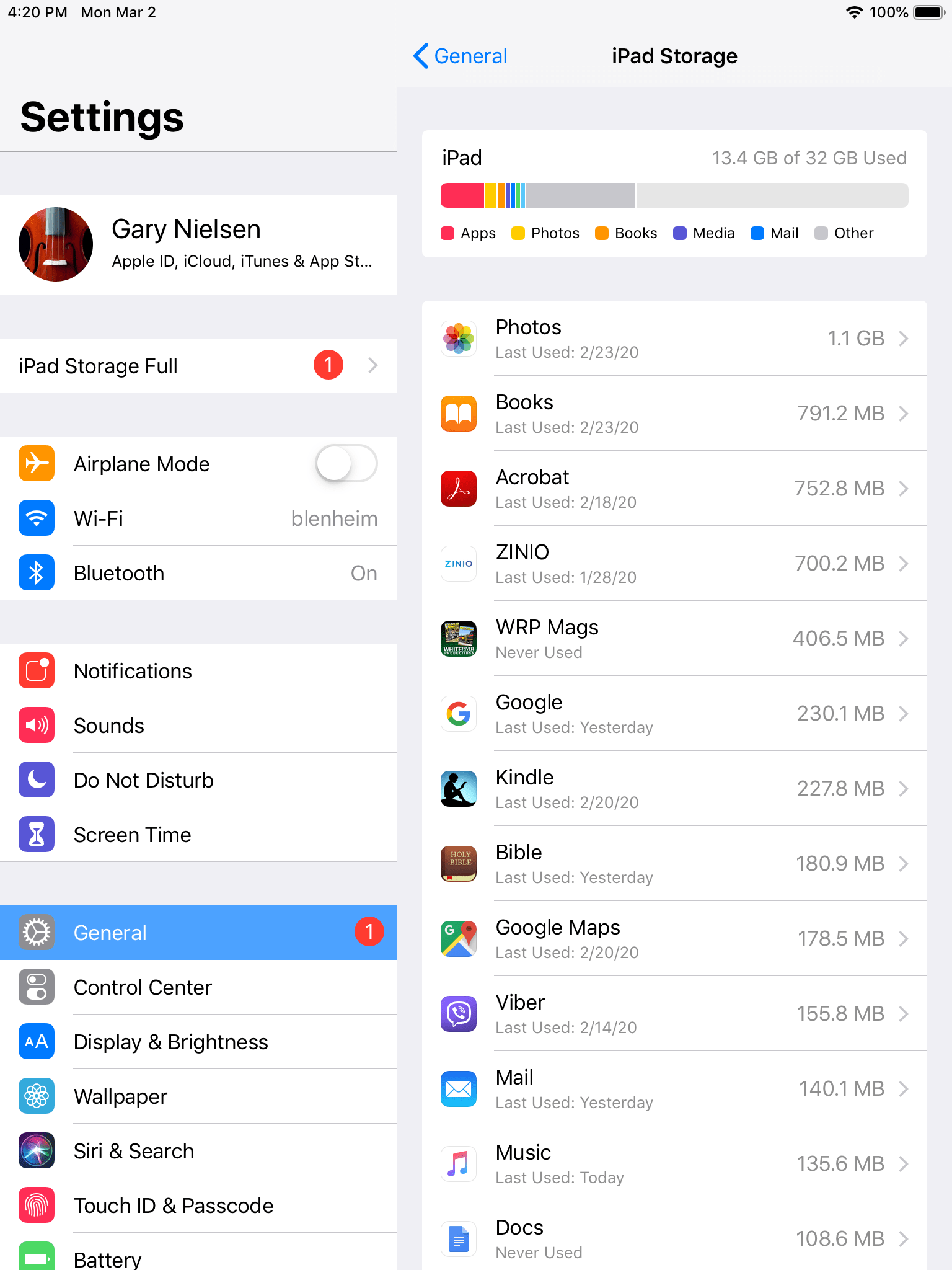 iPad storage full message Apple Community
