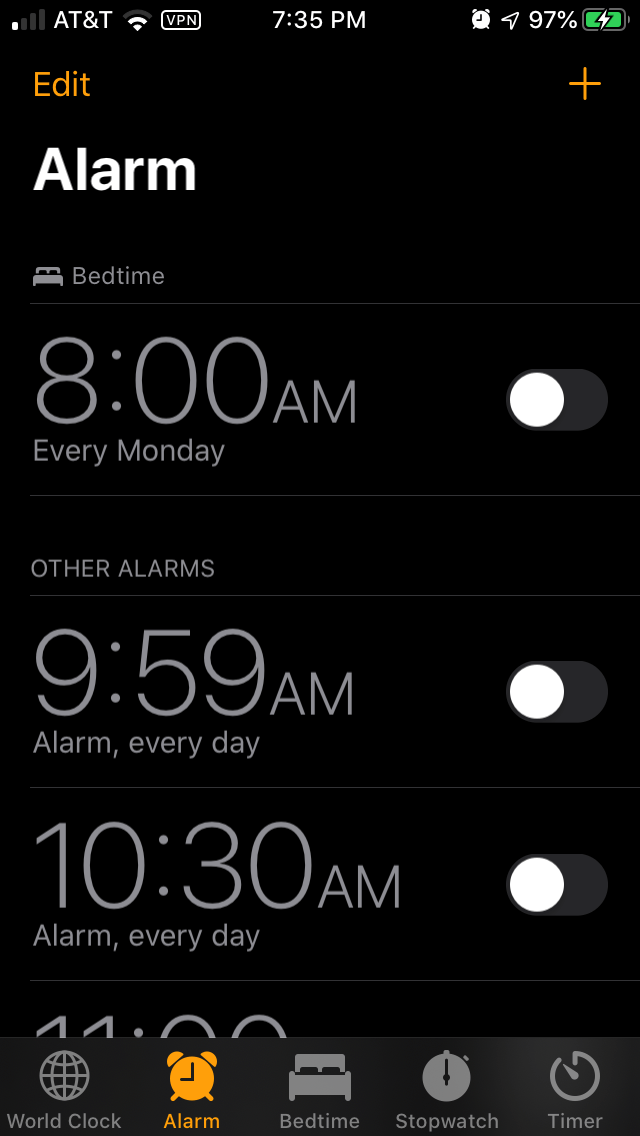 Hide Bedtime Alarm? Apple Community