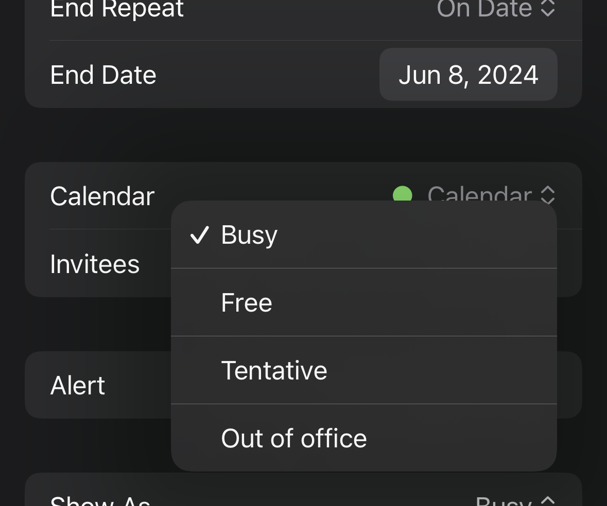 MacOS Sonoma Apple Calendar "Out Of Offi… Apple Community