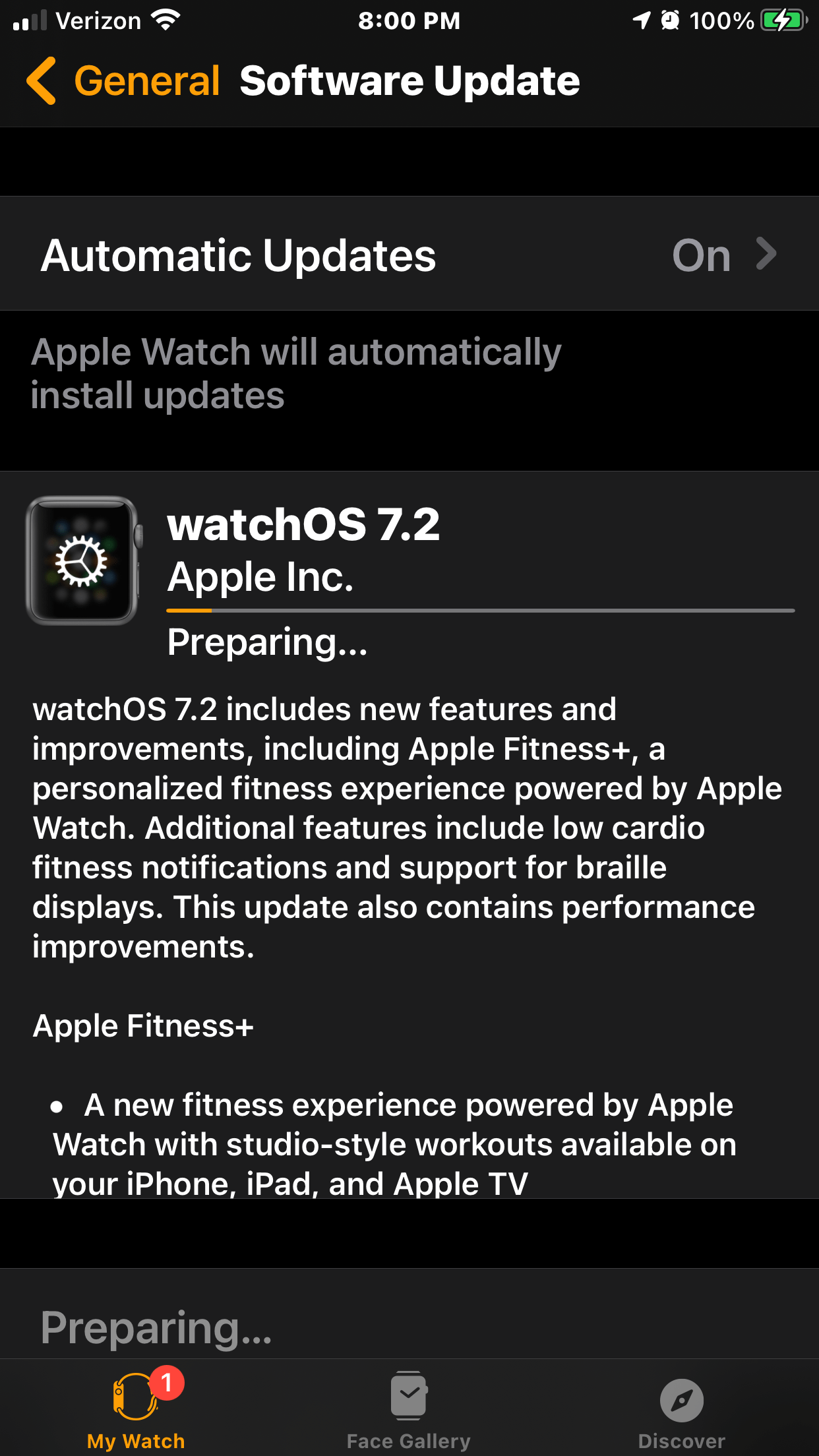 How long does the watch OS7.2 update take… Apple Community