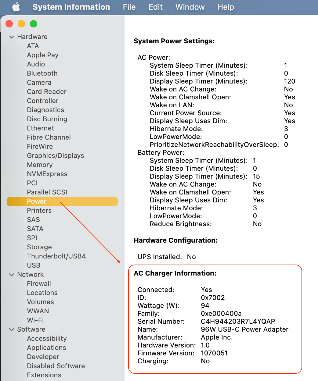 How do I see the charging wattage of MacB… Apple Community