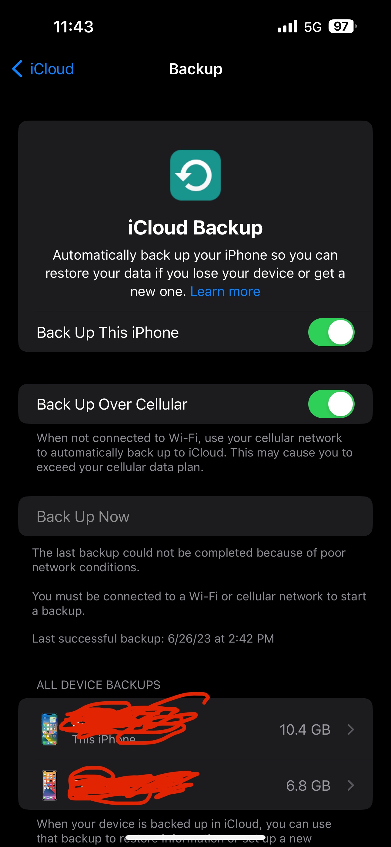 Why won’t my phone back up on cellular da… Apple Community