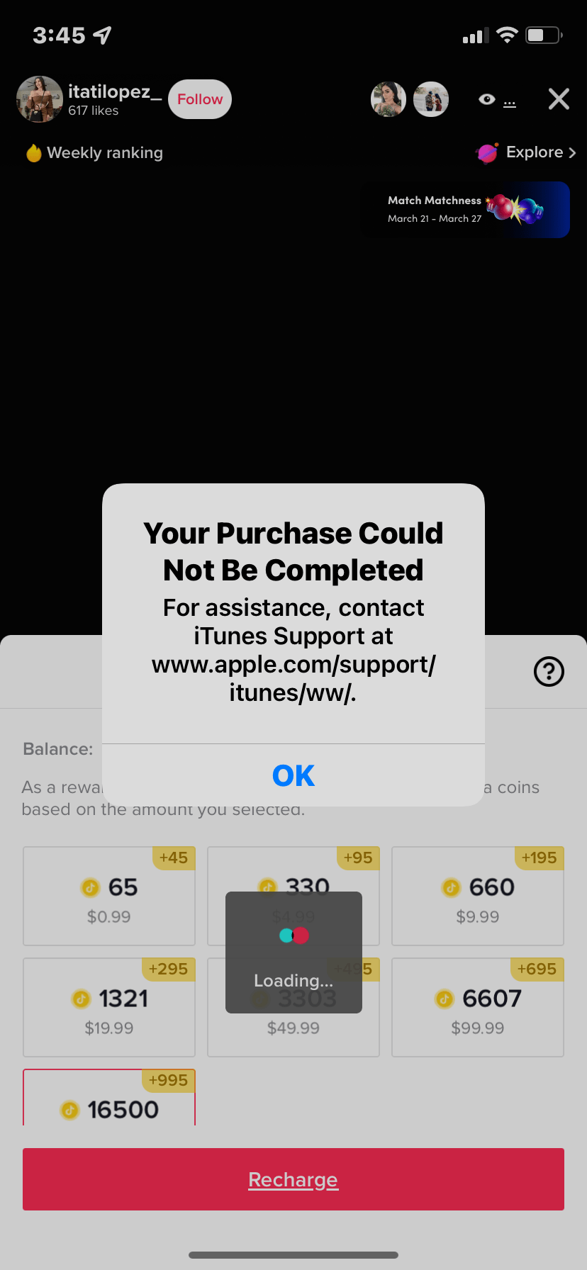 Can’t Purchase coins on TikTok Apple Community