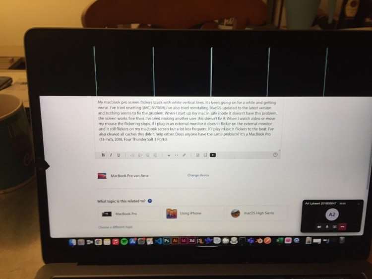 Macbook pro 2018 screen flickering black … Apple Community